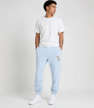 OVO October's Very Own Light Blu Owl Plush Fleece Jogger Sweatpants L Streetwear